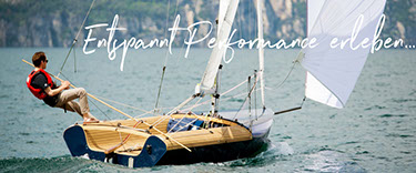 Benjamin Stoelck beim Gennakersegeln im Einmanntrapez / Solotrapez.